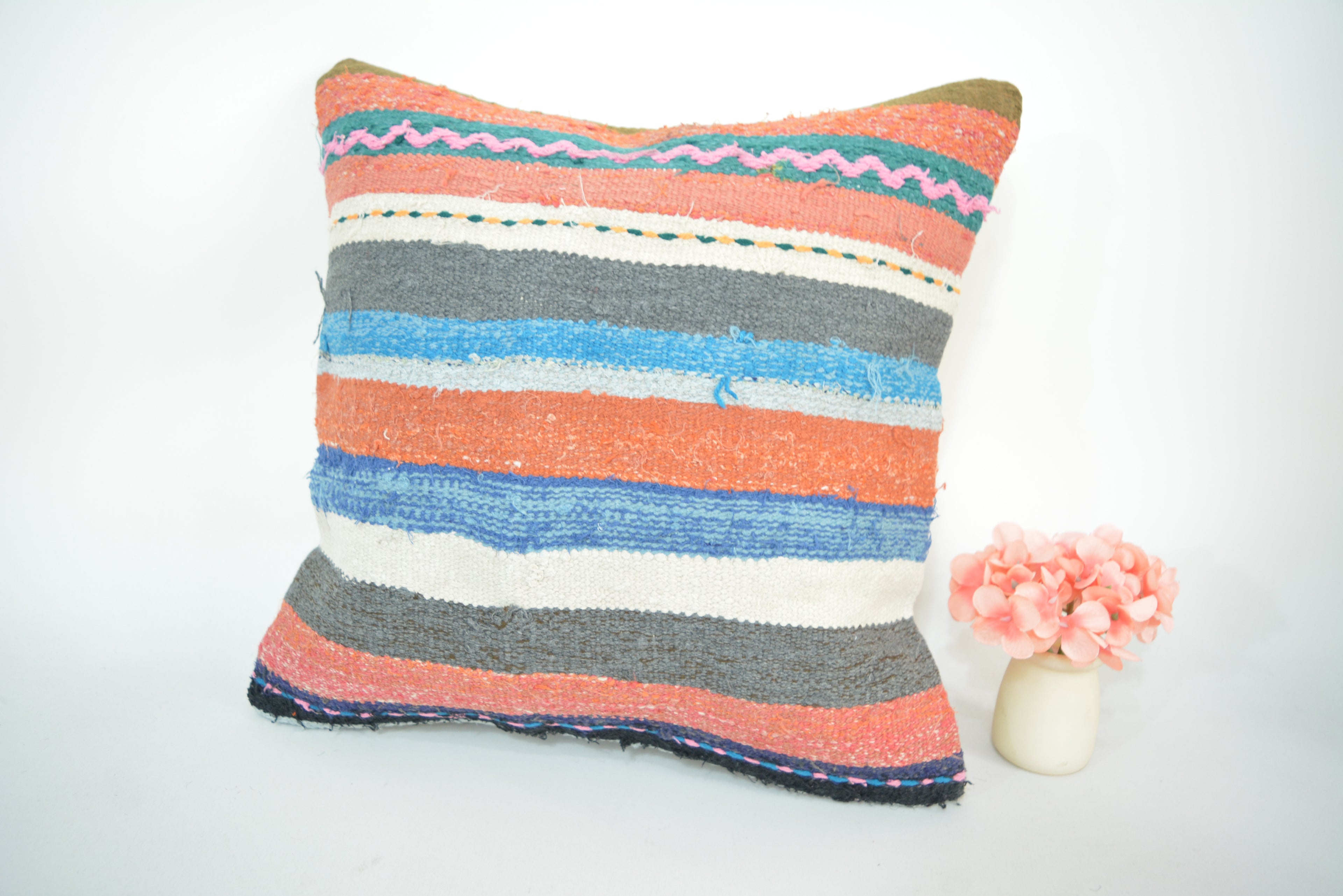 Exclusieve Boho Stijl Kelim Kussenhoes 40x40cm. // 16x16in.