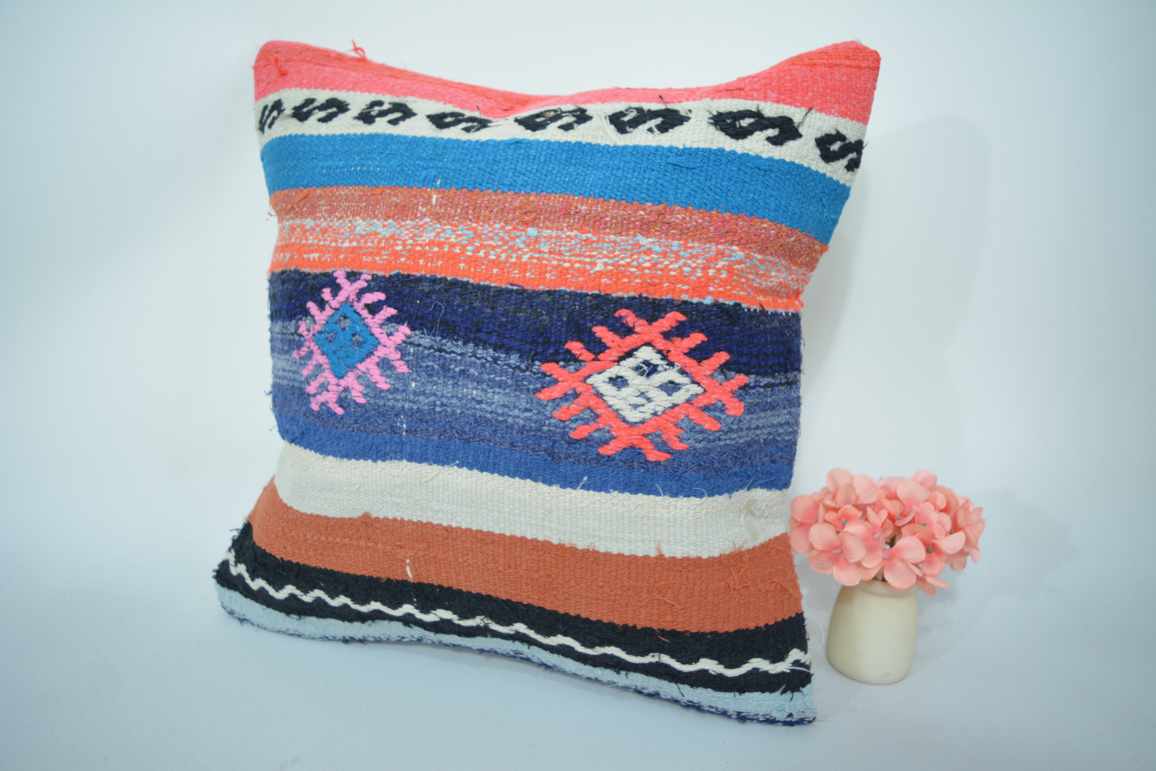 Exclusieve Boho Stijl Kelim Kussenhoes 40x40cm. // 16x16in.