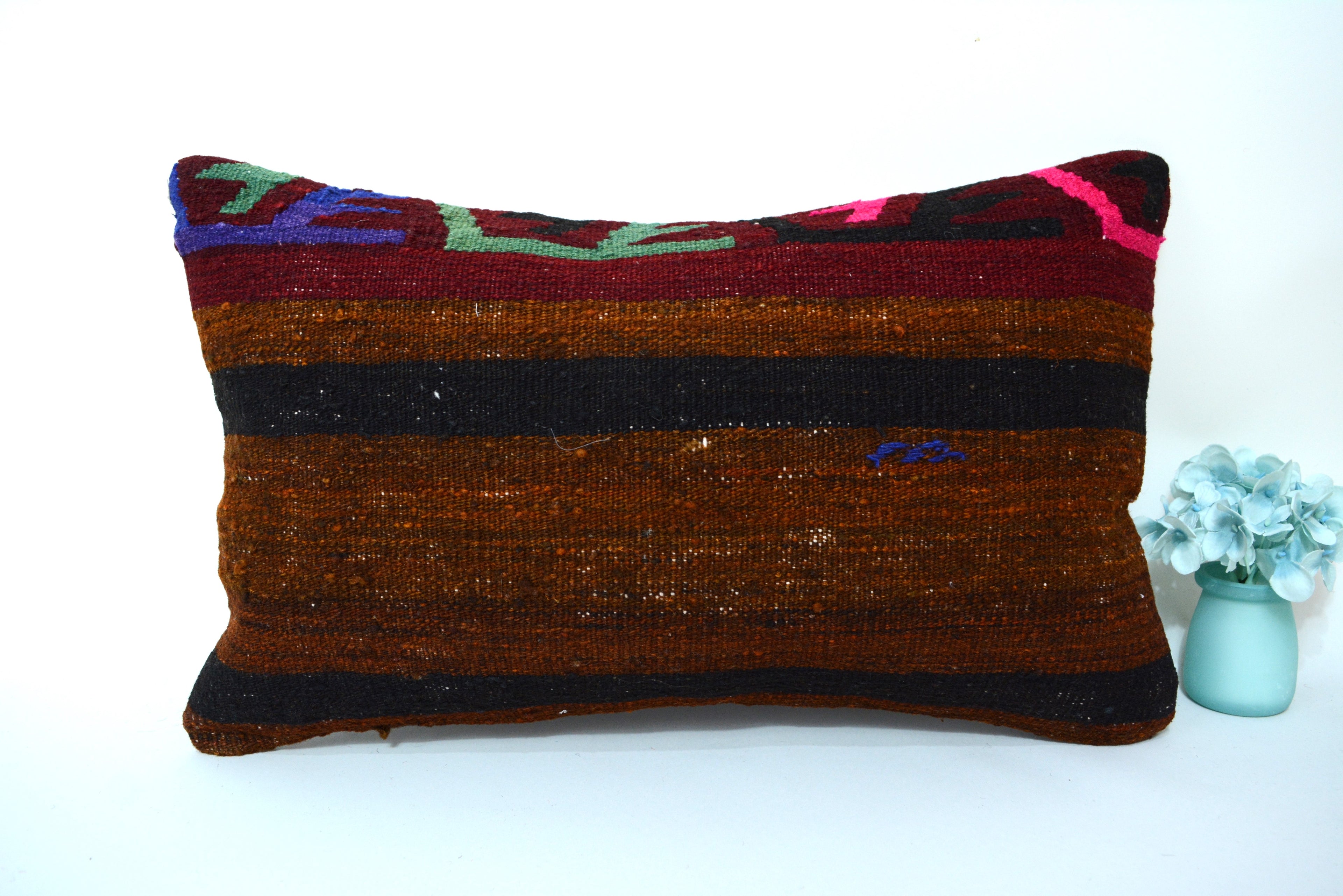 Authentiek Kelim Sierkussen 30x50cm. // 12x20in. Met de Hand Gemaakt uit Originele Tapijten