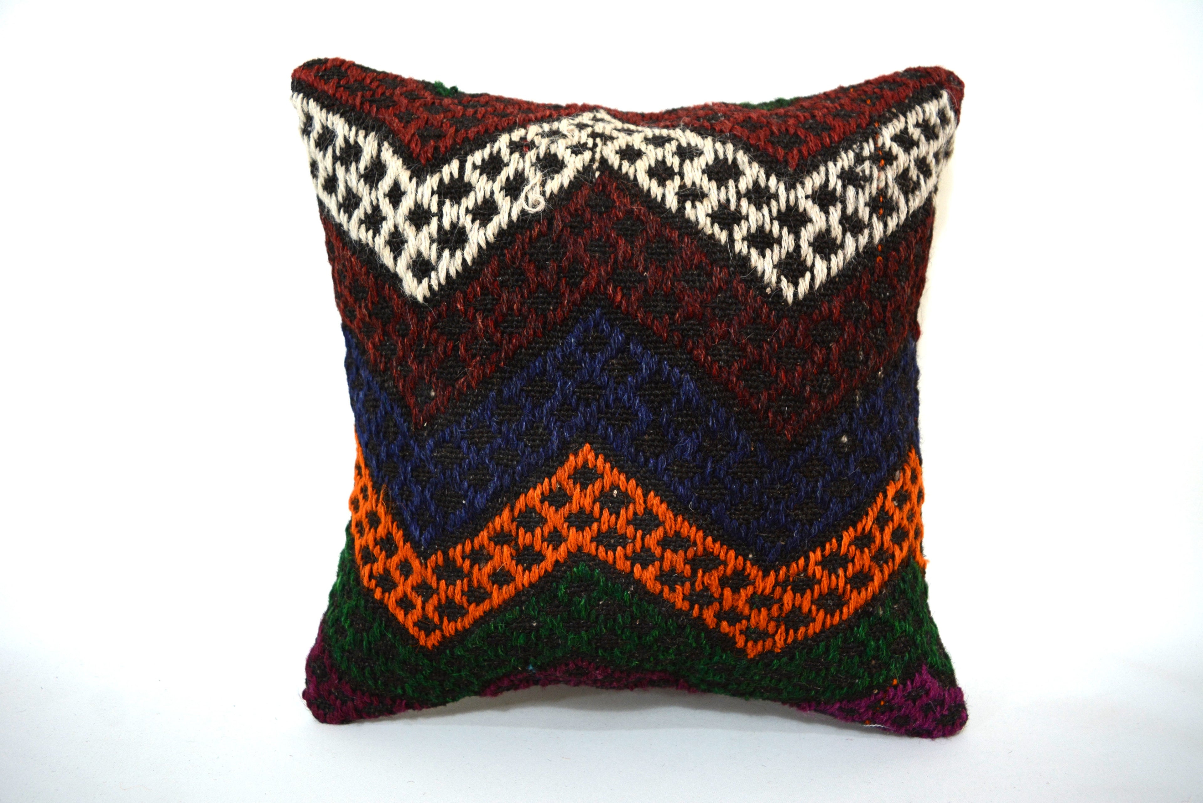 Decoratief Kussen van Hergebruikte Kelim 40x40cm. // 16x16in.