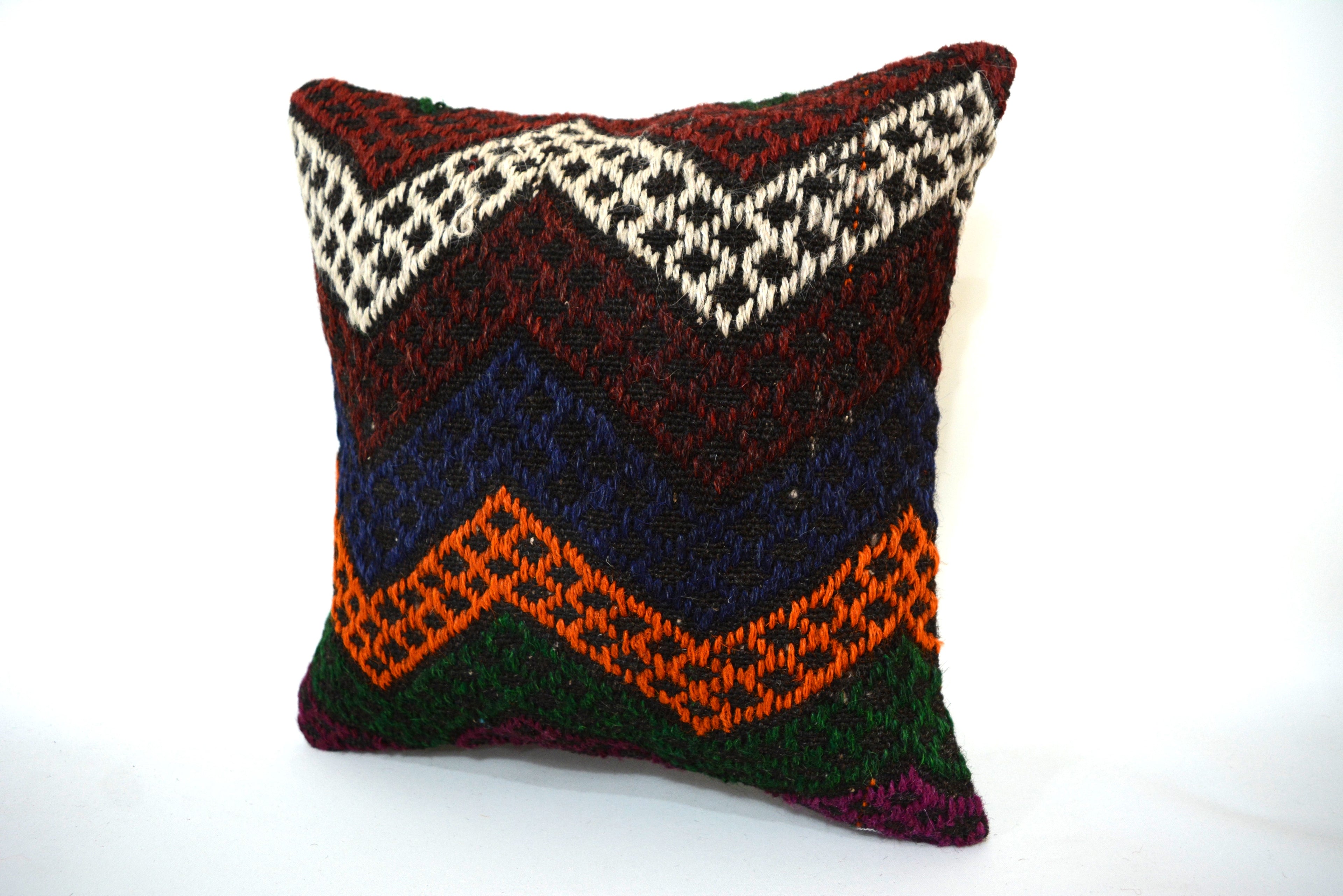 Decoratief Kussen van Hergebruikte Kelim 40x40cm. // 16x16in.